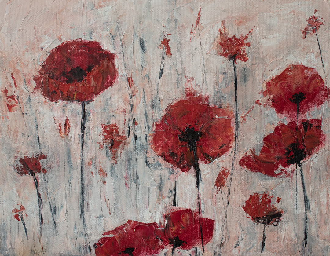 Poppies | Framed Print | Red Flowers | Unique Artwork | Parisa Fine Arts