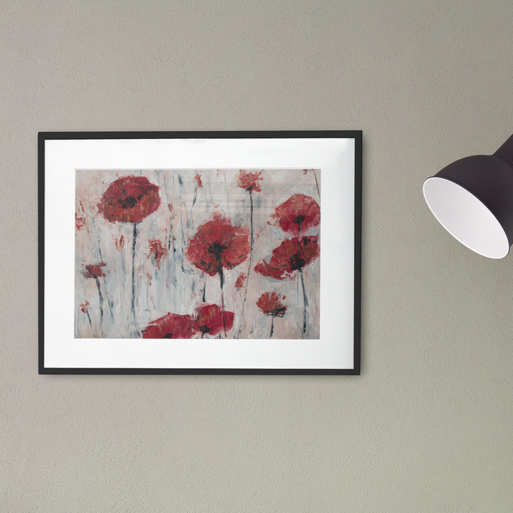 Poppies | Framed Print | Red Flowers | Unique Artwork | Parisa Fine Arts
